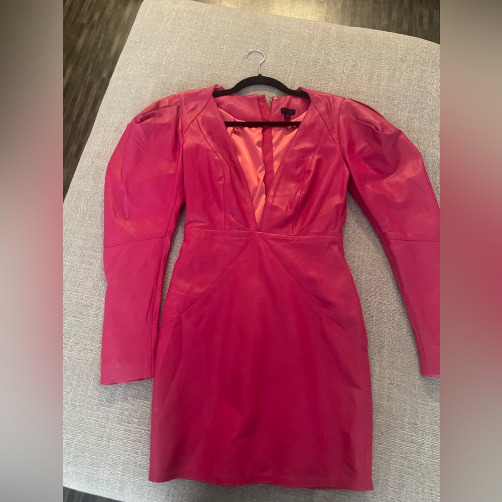 NBD HOT PINK LEATHER MINI